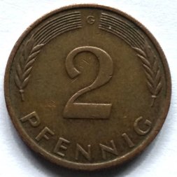 ФРГ 2 пфеннига 1950 год (G)