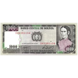 Боливия 1000 боливиано 1982 год - UNC