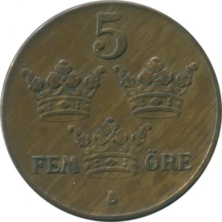 Швеция 5 эре 1939 год