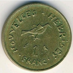 Монета Новые Гебриды 1 франк 1970 год