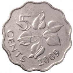 Свазиленд 5 центов 2009 год