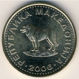 Монета Македония 1 денар 2006 год
