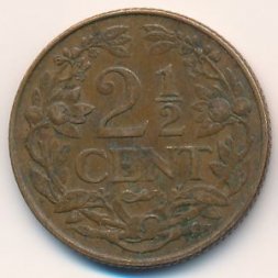 Антильские острова 2 1/2 цента 1965 год (рыба после даты)