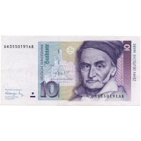 ФРГ 10 марок 1991 год - Карл Фридрих Гаусс. Секстант - XF