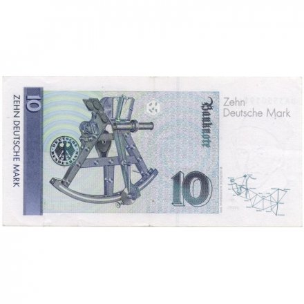 ФРГ 10 марок 1991 год - Карл Фридрих Гаусс. Секстант - XF