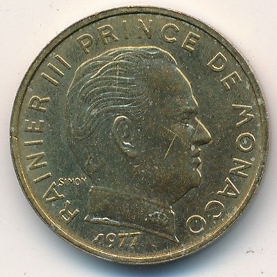 Монако 10 сантимов 1977 год