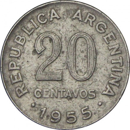 Аргентина 20 сентаво 1955 год