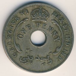 Британская Западная Африка 1 пенни 1945 год