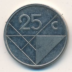Аруба 25 центов 1986 год