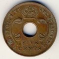 Восточная Африка 5 центов 1942 год - Георг VI (SA)