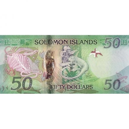 Соломоновы острова 50 долларов 2013 год - Ящерицы Гекконы UNC