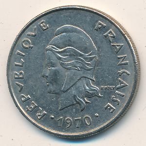 Новая Каледония 20 франков 1970 год