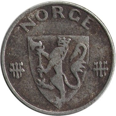 Норвегия 1 эре 1941 год - Король Хокон VII (железо)