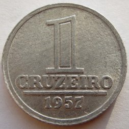 Бразилия 1 крузейро 1957 год