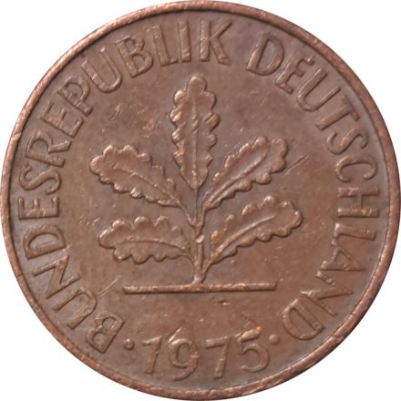 ФРГ 2 пфеннига 1975 год (G)