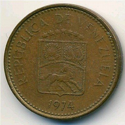 Венесуэла 5 сентимо 1974 год