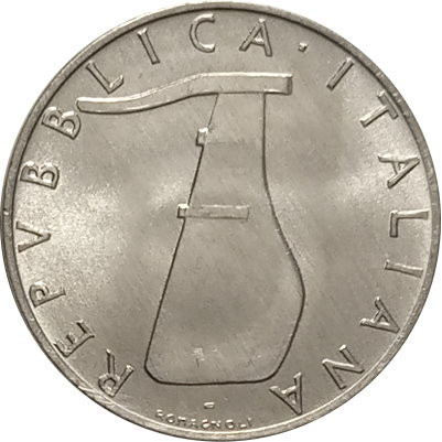 Италия 5 лир 1981 год - Дельфин UNC