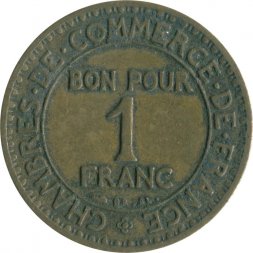 Франция 1 франк 1924 год 