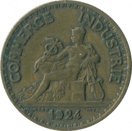 Франция 1 франк 1924 год 