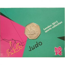 Великобритания 50 пенсов 2011 год - Дзюдо (в блистере)