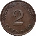 ФРГ 2 пфеннига 1961 год (D)
