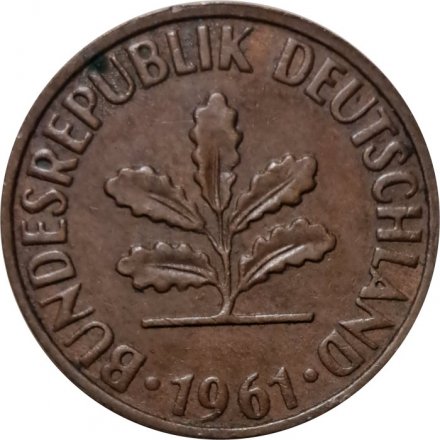 ФРГ 2 пфеннига 1961 год (D)