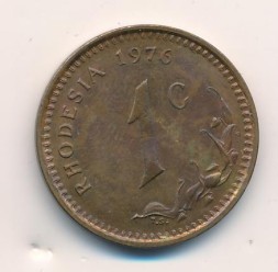 Монета Родезия 1 цент 1976 год