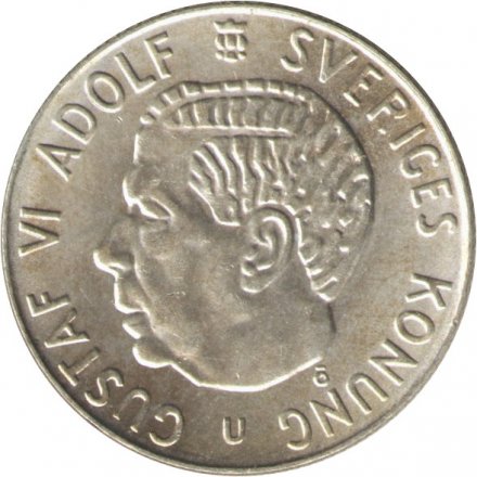 Швеция 1 крона 1962 год - Король Густав VI Адольф