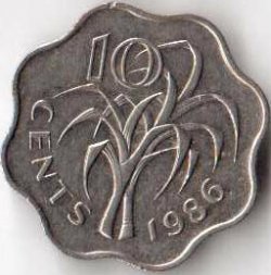 Свазиленд 10 центов 1986 год