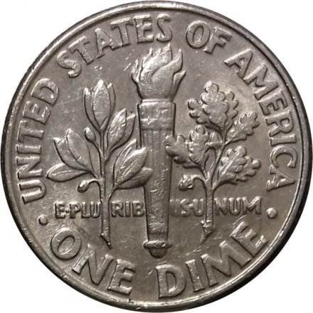 США 1 дайм (10 центов) 1992 год - Франклин Рузвельт (D)