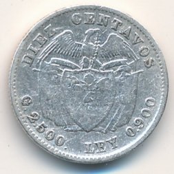 Колумбия 10 сентаво 1913 год