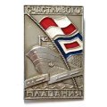 Значок Счастливого плавания. РМБ Пятидесятилетие СССР. ЛАО 1972