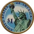 США 1 доллар 2008 год (D) - 8-ой Президент США - Мартин Ван Бюрен (цветная эмаль)