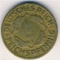 Веймарская республика 5 рейхспфеннигов 1924 год (D)