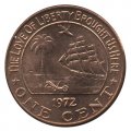 Либерия 1 цент 1972 год - Слон. Корабль. Пальма