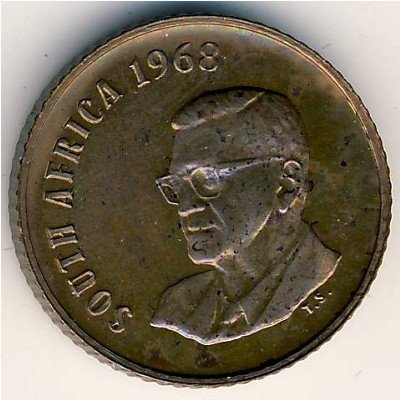 ЮАР 1 цент 1968 год (SOUTH AFRICA)