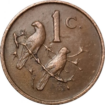 ЮАР 1 цент 1968 год - Окончание президентства Чарльза Сварта (SOUTH AFRICA)