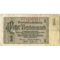 Германия 1 рентная марка 1937 год - VF