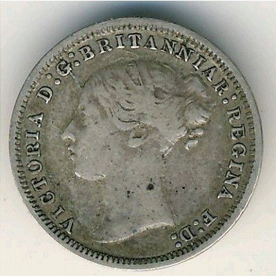 Великобритания 3 пенса 1873 год