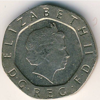 Великобритания 20 пенсов 2000 год