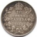 Канада 10 центов 1902 год (без отметки монетного двора)