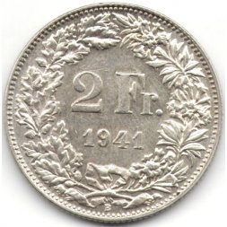 Швейцария 2 франка 1941 год