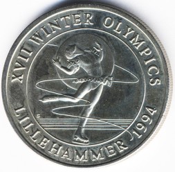 Монета Теркс и Кайкос 5 крон 1993 год - Фигурное катание