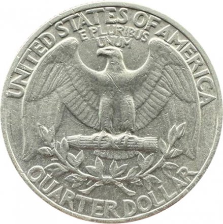 США 25 центов (1/4 доллара) 1971 год - Джордж Вашингтон (без отметки МД)