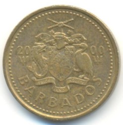 Барбадос 5 центов 2000 год - Трезубец Нептуна