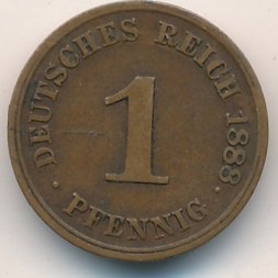 Германия 1 пфенниг 1888 год - J