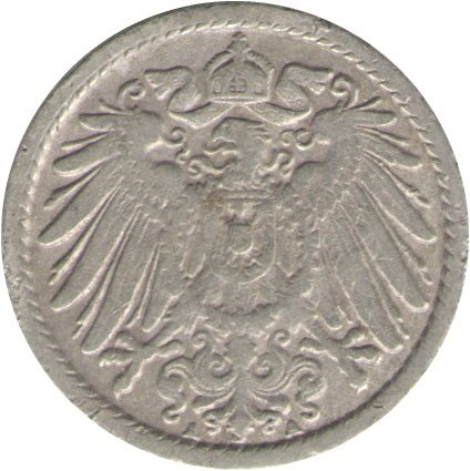 Германия 5 пфеннигов 1893 год (A)
