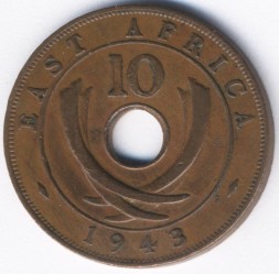 Восточная Африка 10 центов 1943 год