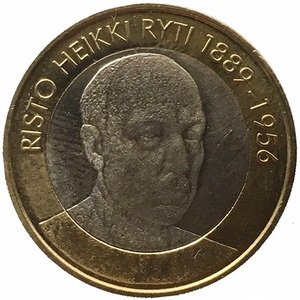 Финляндия 5 евро 2017 год - Ристо Рюти (1940-1944)