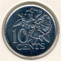 Монета Тринидад и Тобаго 10 центов 2005 год - Гибискус